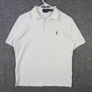 Polo Ralph Lauren Polo Shirt Mens Small White Classic Fit Embroidered Pony Logo